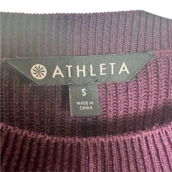 ATHLETA Rest Day Maroon Asymmetrical Thick Sweater Size Small - Picture 4 of 6